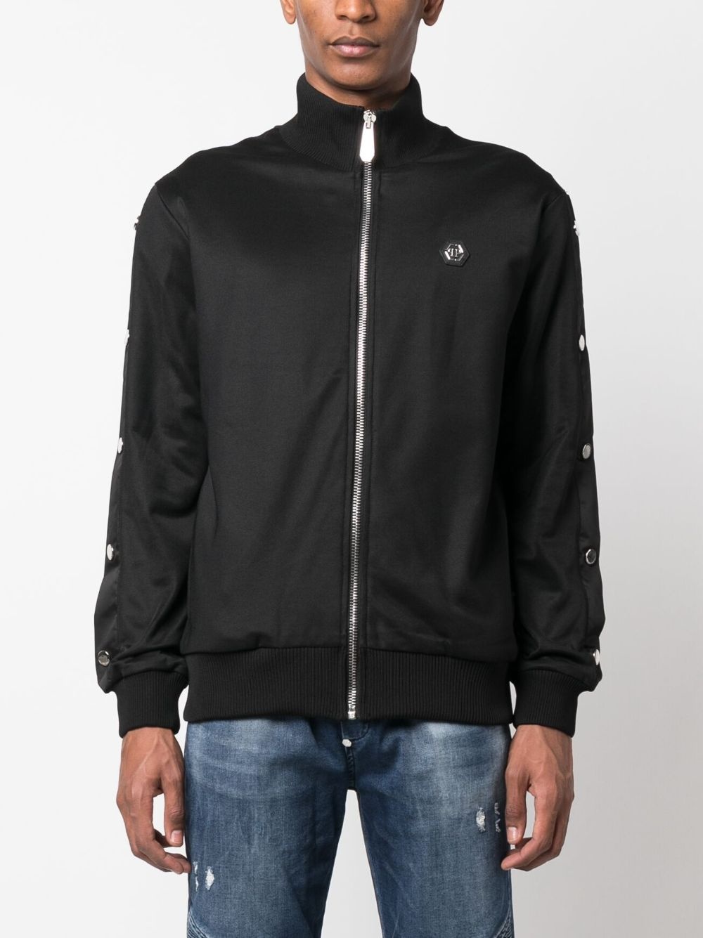 appliqué-detail bomber jacket - 3