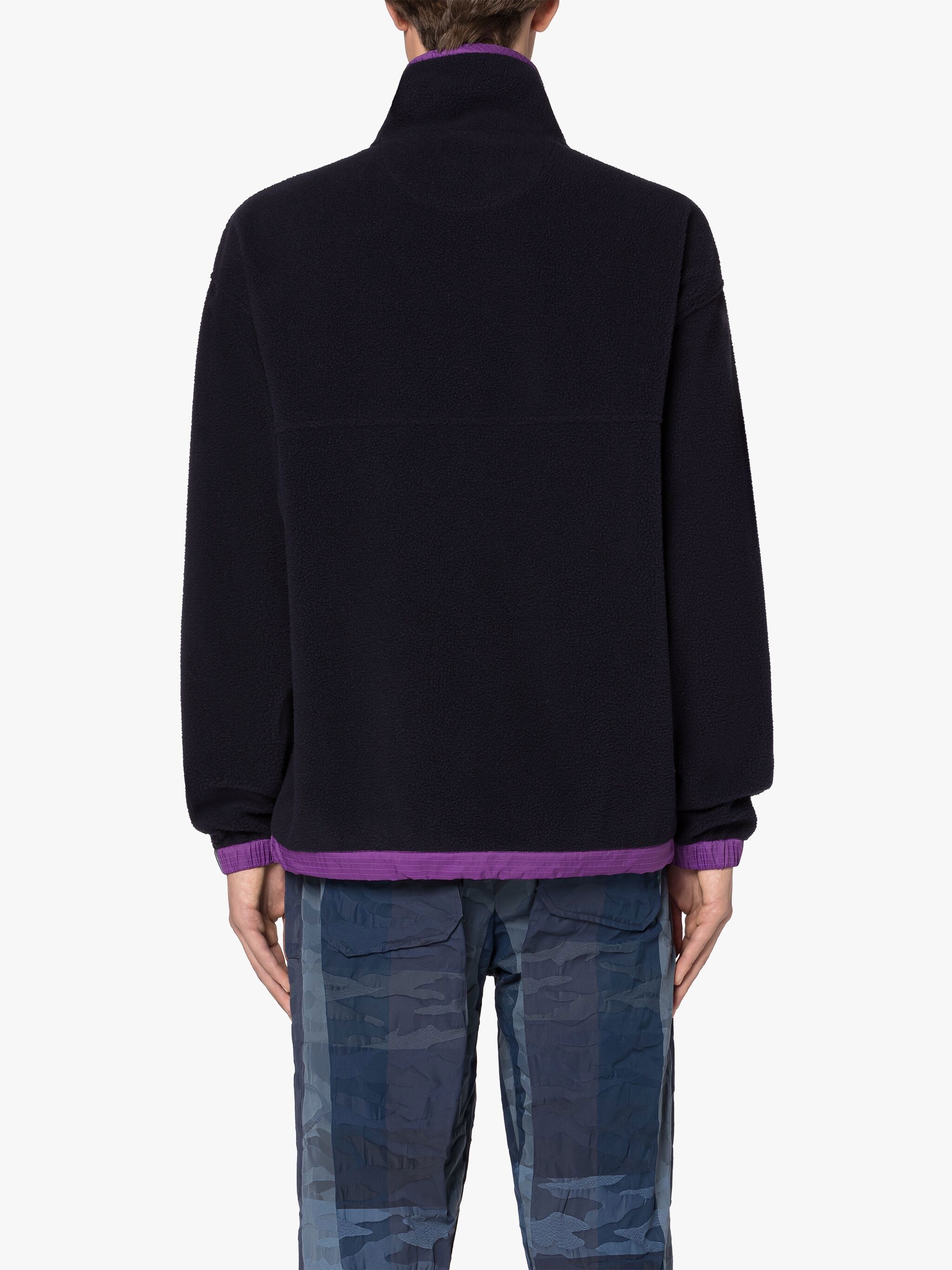 PURPLE & NAVY FLEECE POPOVER JACKET - 4