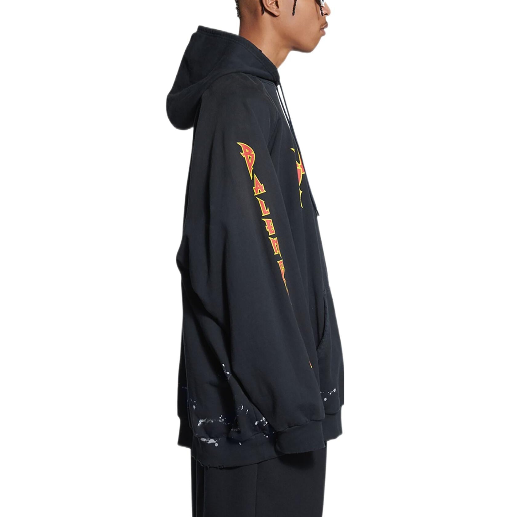 Balenciaga SBalenciaga Metallica Hoodie Oversized Fit 'Black Orange' 697879TMV891055 - 4