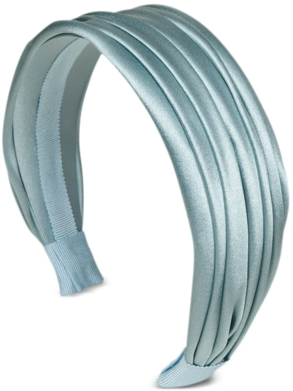 Natasha pleated silk-satin headband - 1
