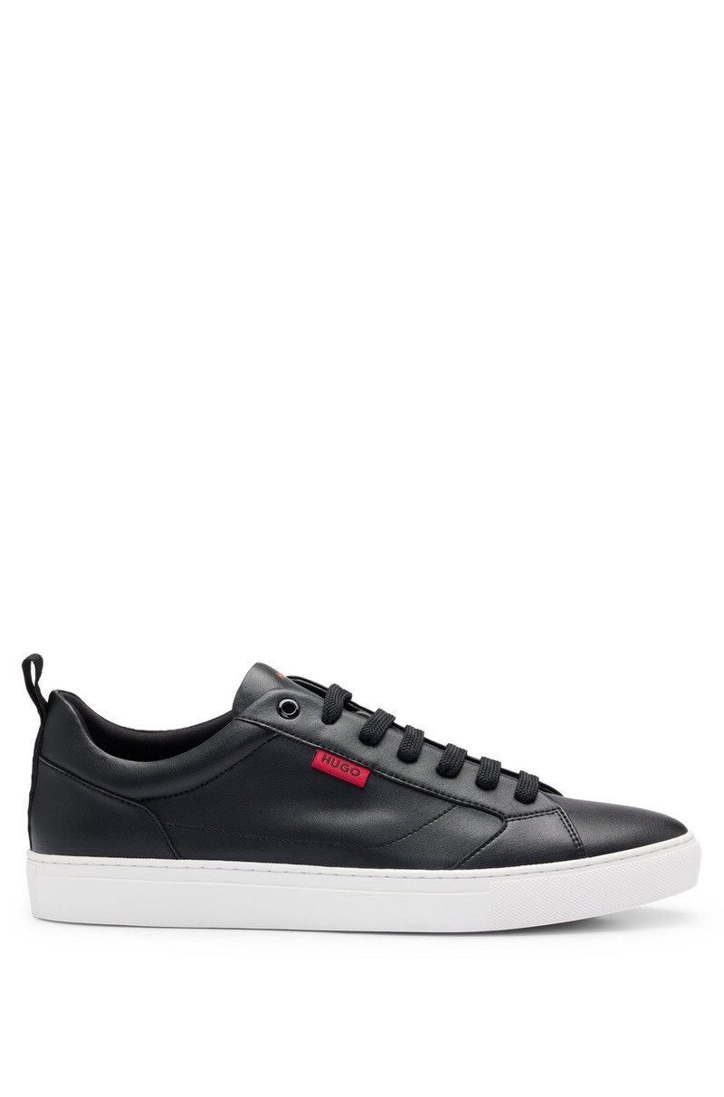 CUPSOLE TRAINERS IN FAUX LEATHER WITH LOGO FLAG 1