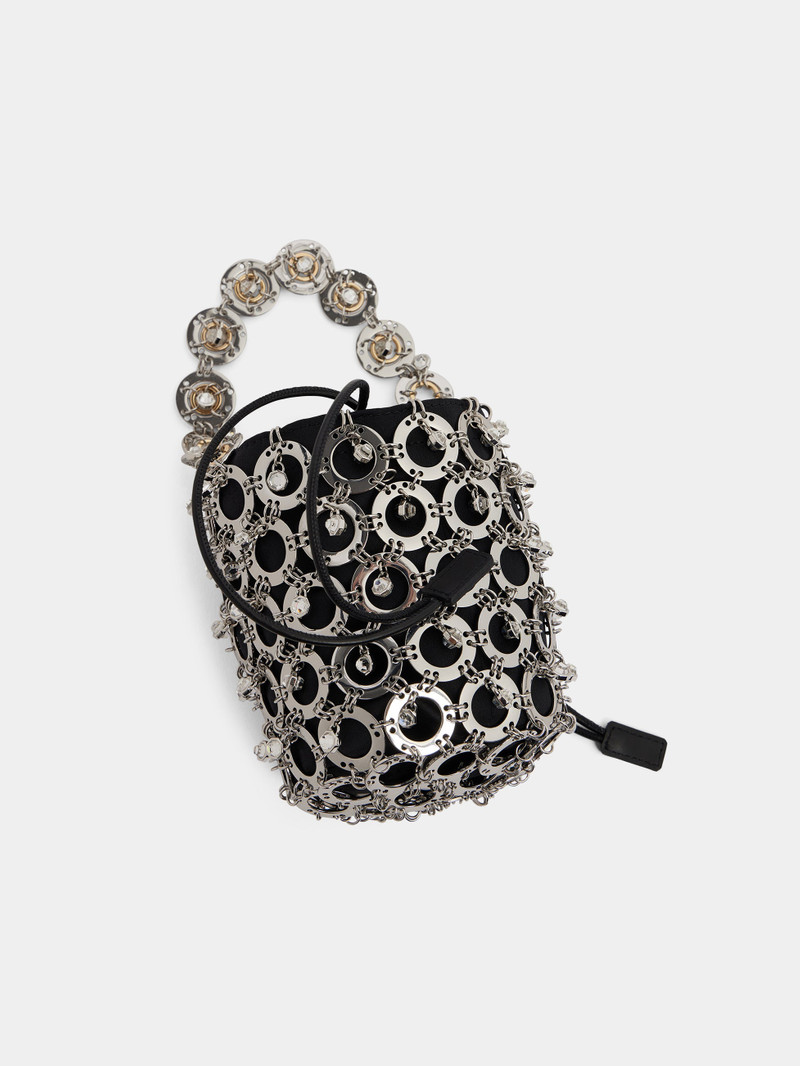 SMALL SILVER BUCKET BAG WITH BEADS 4