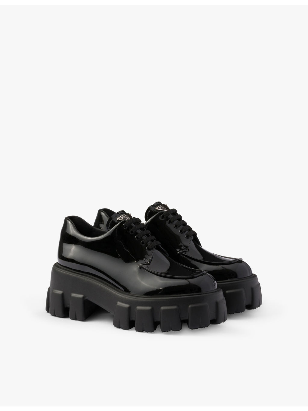 Monolith lace-up patent-leather loafers - 4
