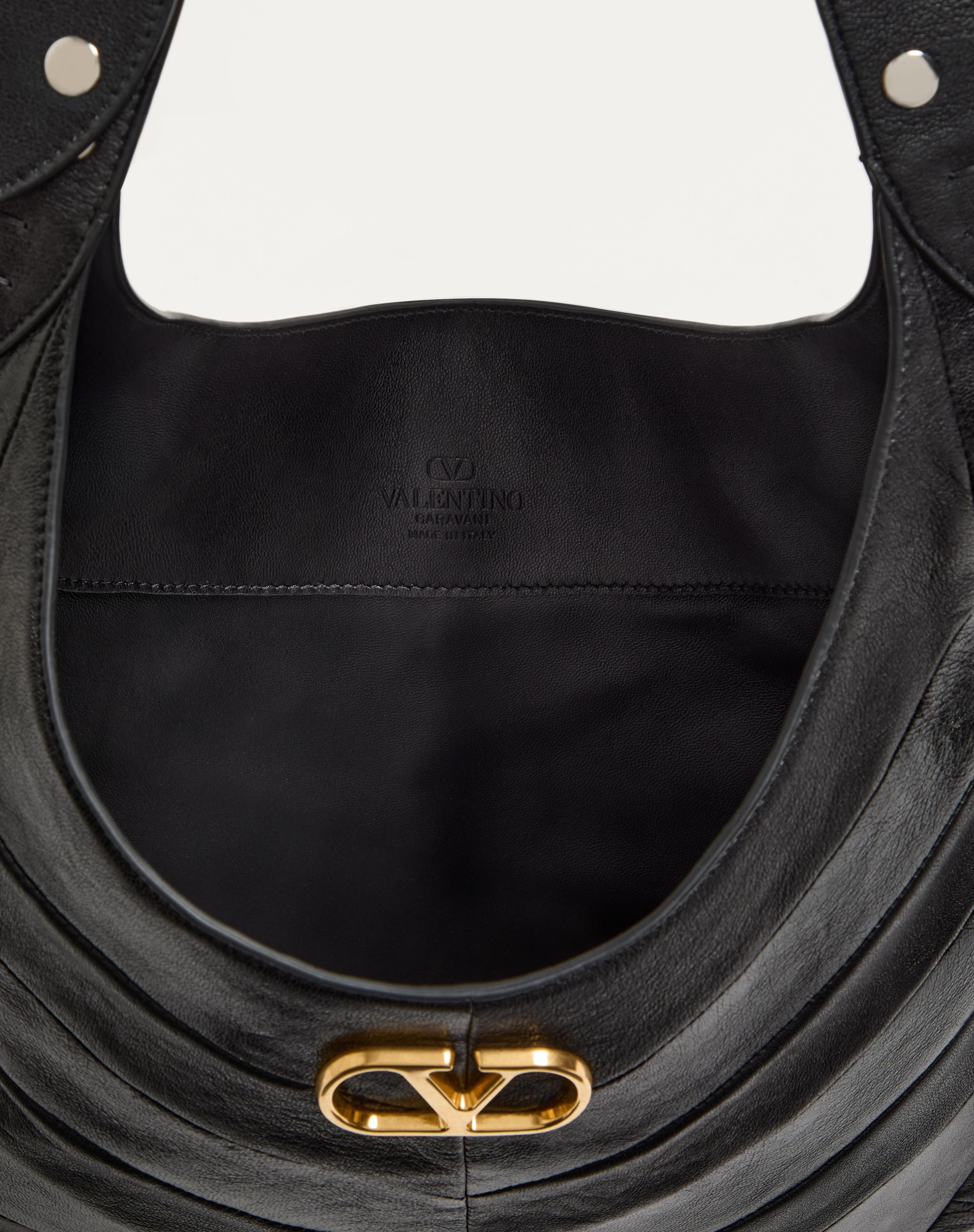 VALENTINO GARAVANI HOBOHO HOBO BAG IN NAPPA LEATHER WITH CHEVRON PATTERN - 6