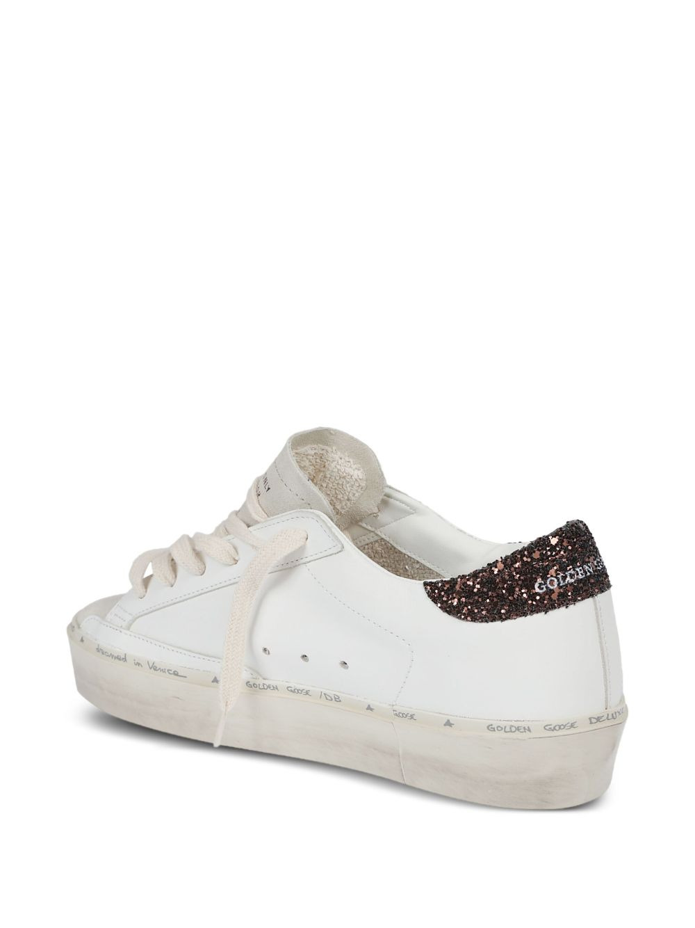 glitter-detail star-patch sneakers - 3