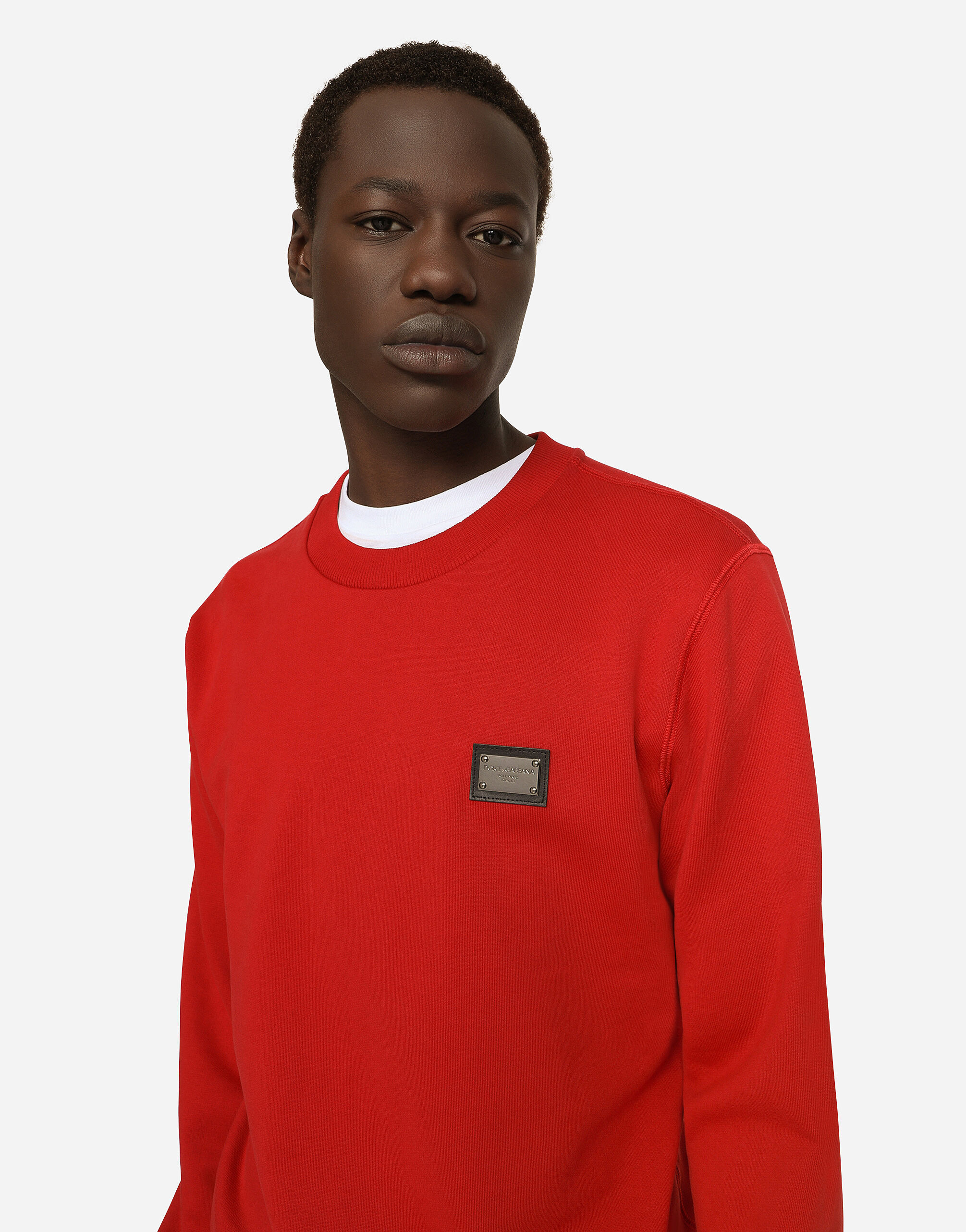 Jersey sweatshirt with branded tag - 4