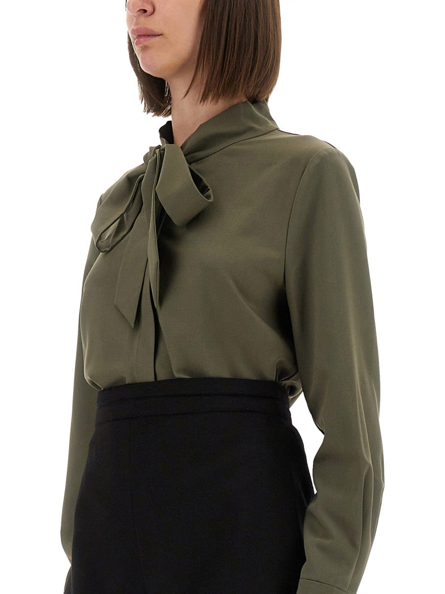 Twill Shirt With Bow - 4