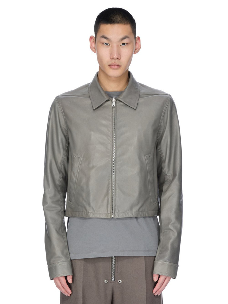 Alice Brad Slim-Fit Waxed-Leather Jacket Gray 1