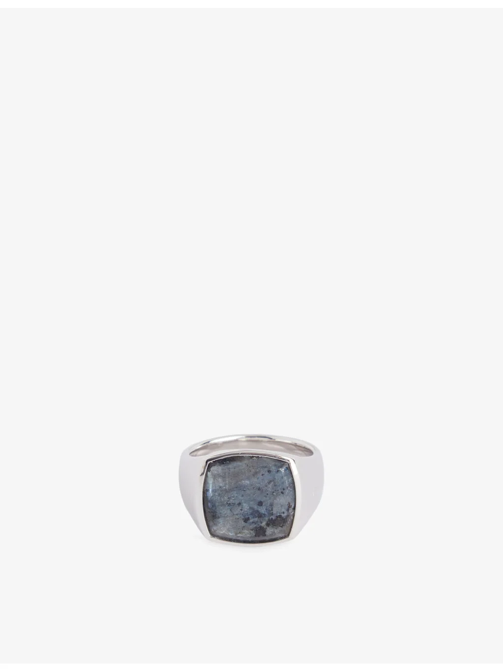 Cushion Larvikite Rhodium-Plated Sterling-Silver Ring - 1