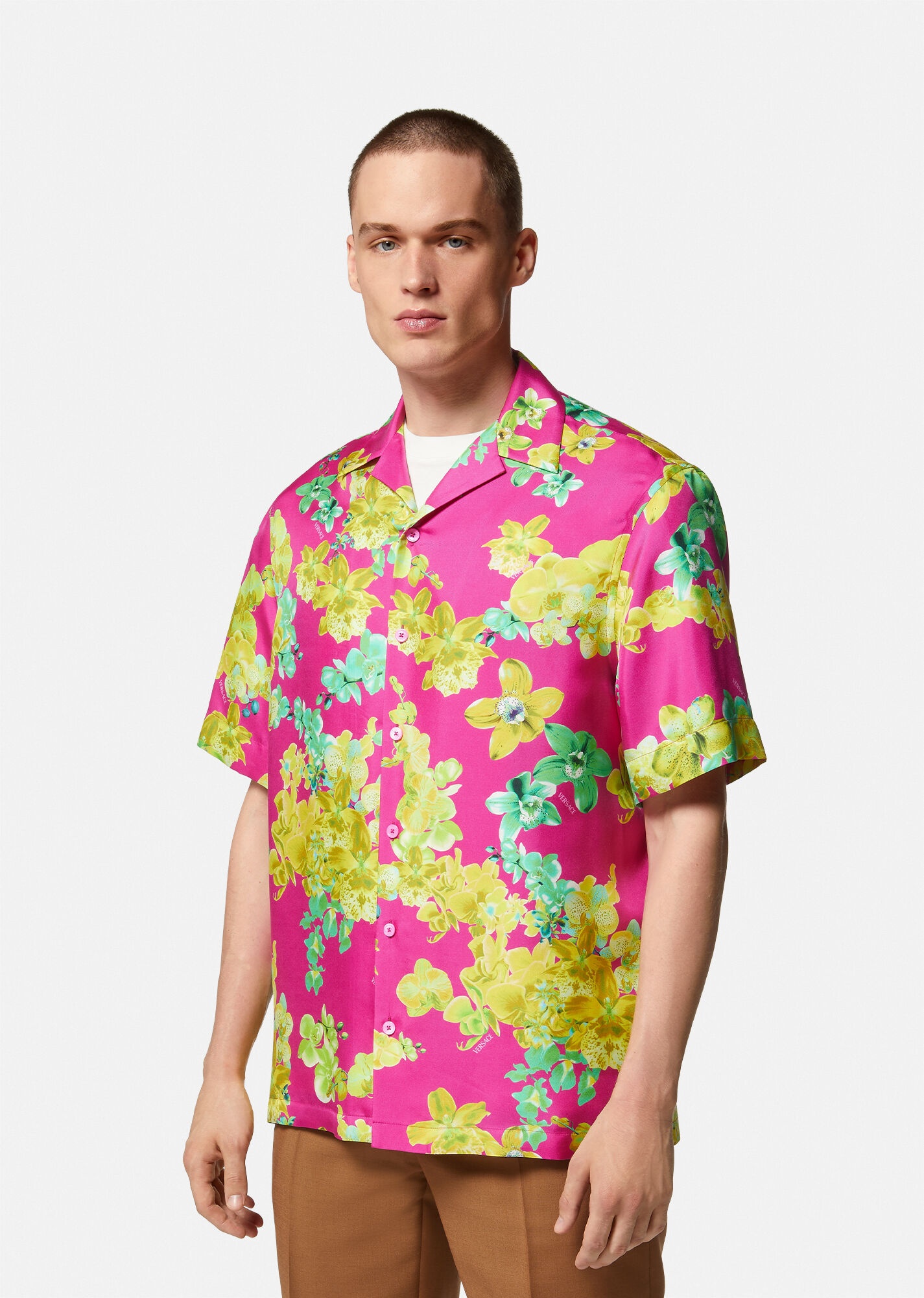 Versace Orchid Silk Shirt - 3