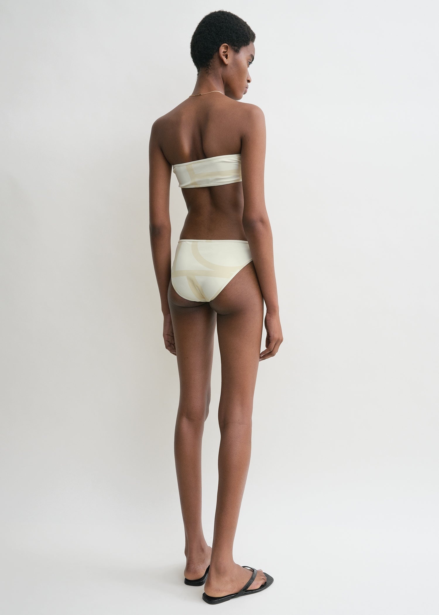 Monogram strapless bikini top ecru/straw - 4