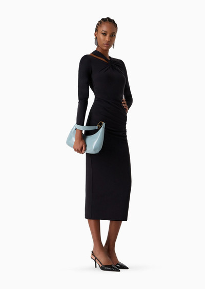 GIORGIO ARMANI Stretch cupro jersey midi dress outlook