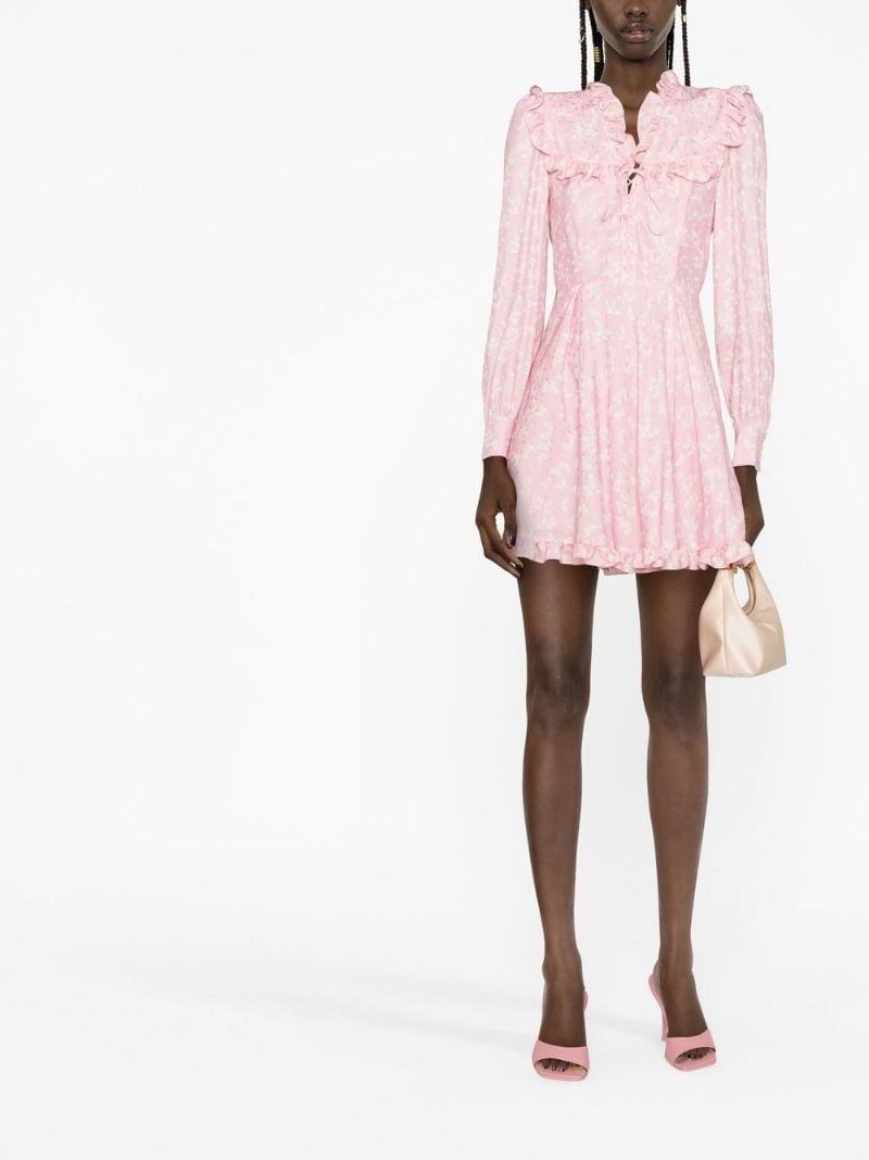 floral-print ruffled minidress - 2