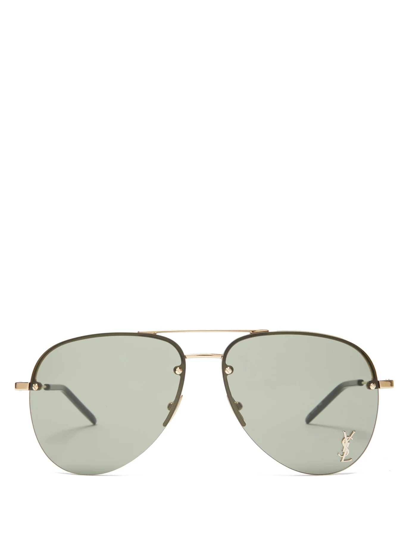 Logo-plaque aviator metal sunglasses - 1