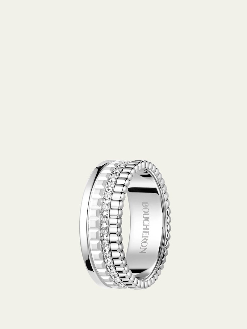 Boucheron 18K White Gold Quatre Double White Edition Small Ring outlook