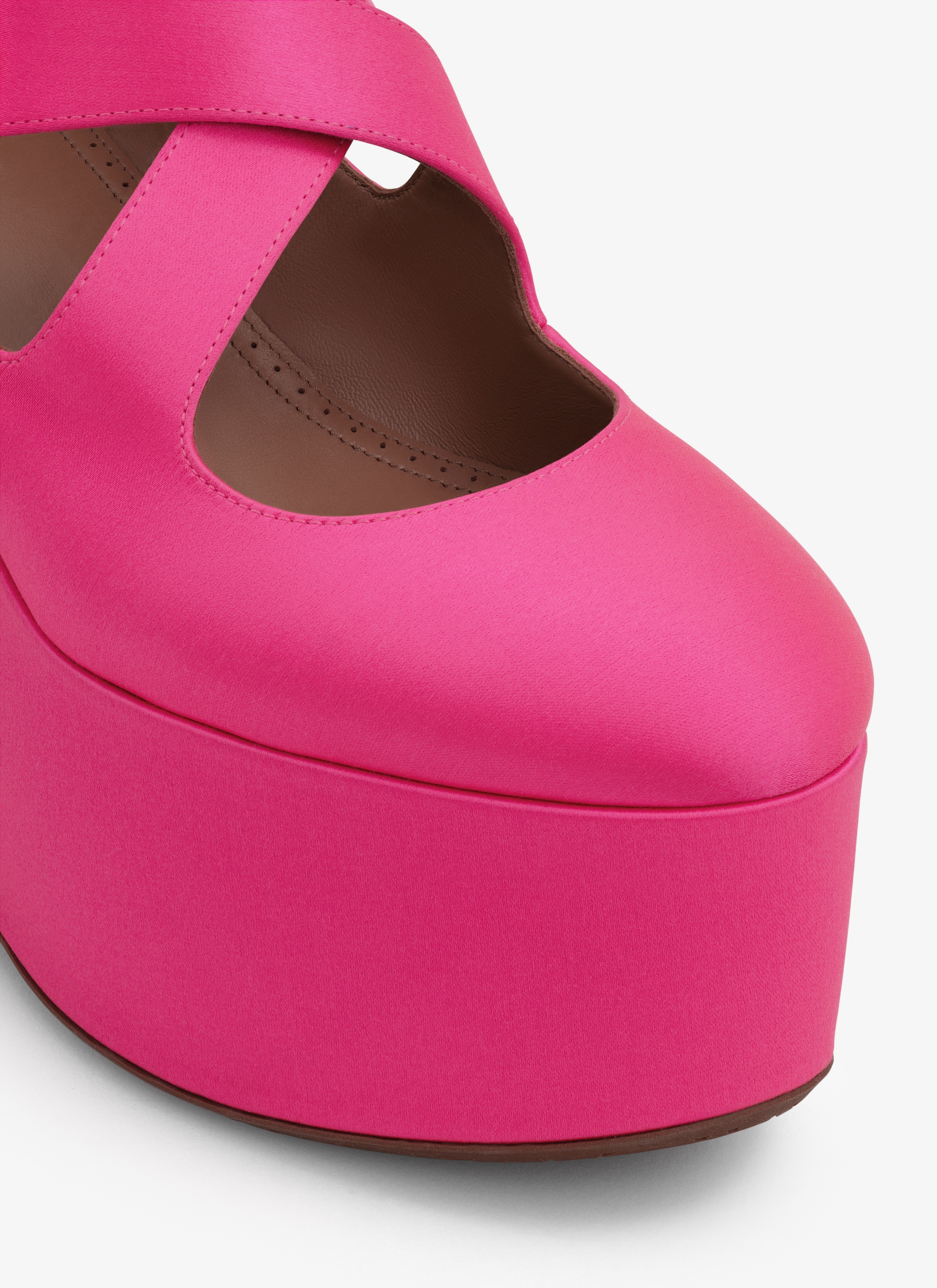 CRISS CROSS WEDGES IN SATIN - 4