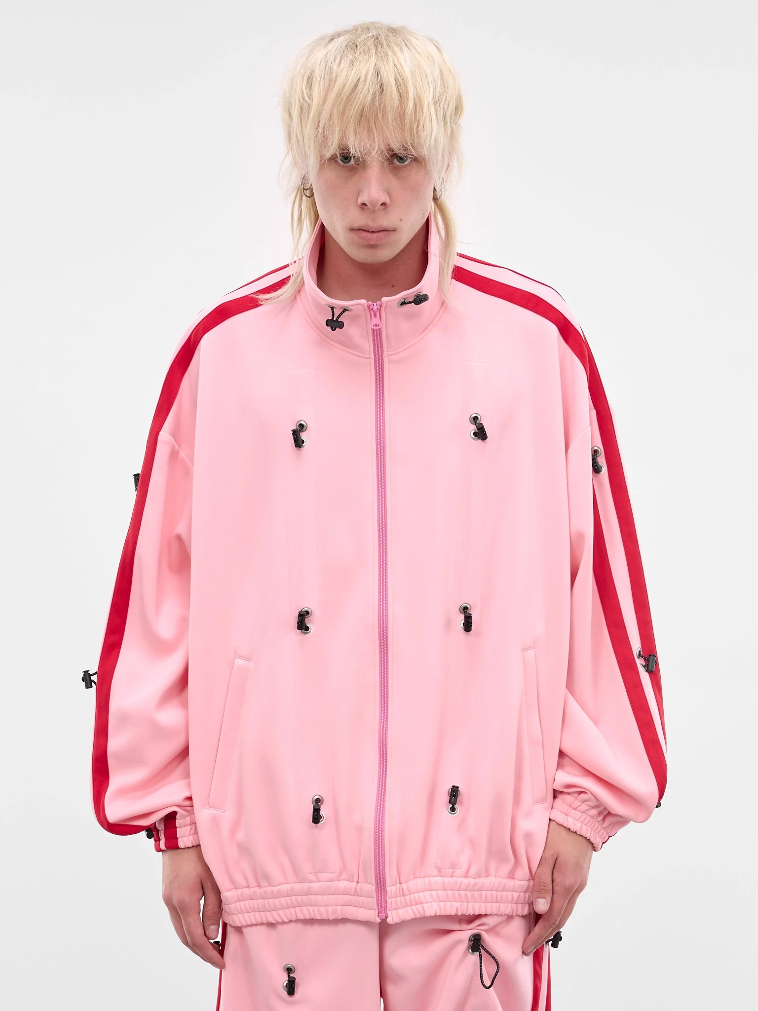 Pink Nylon Bungee Track Jacket - 1