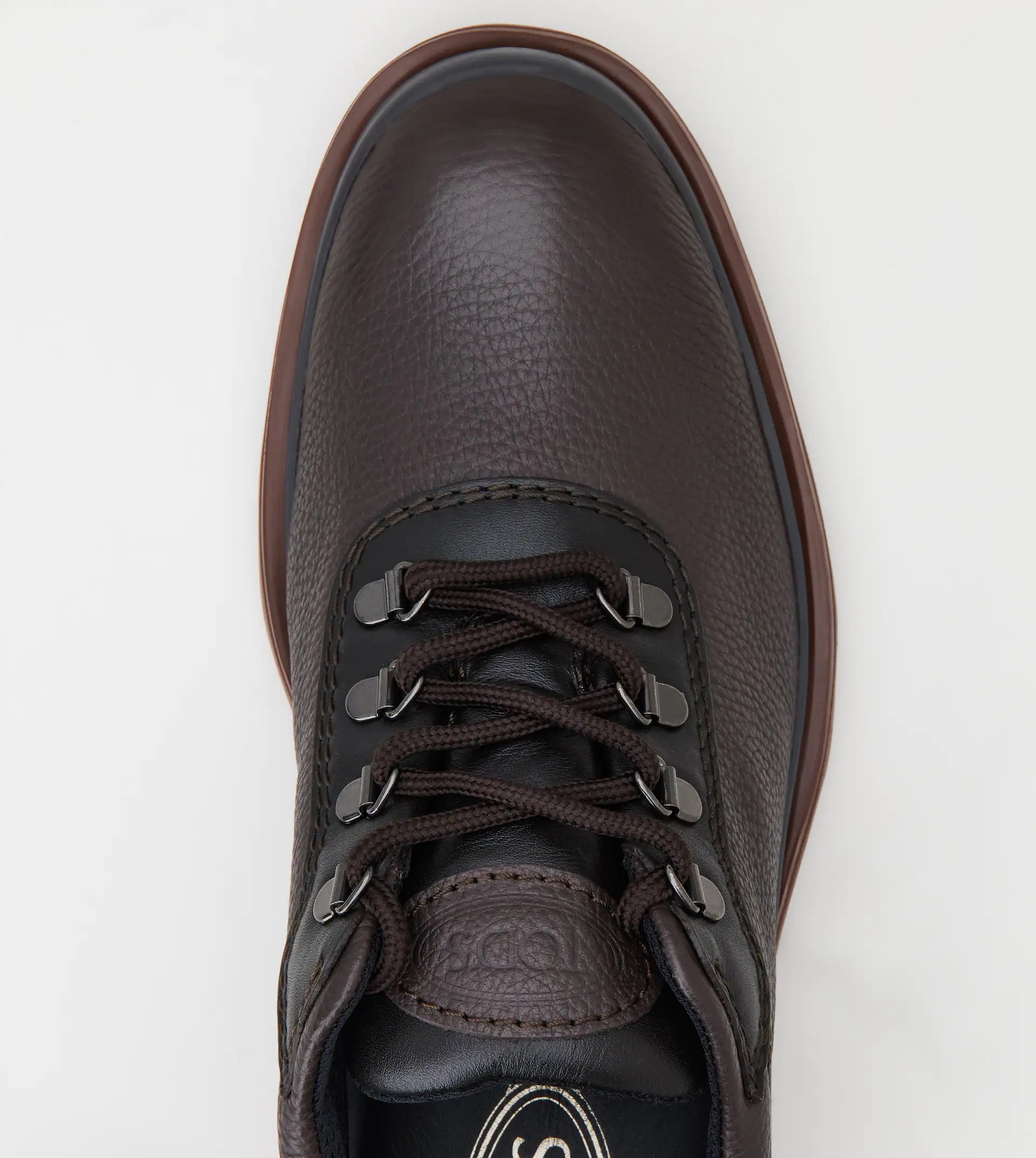LACE-UPS IN LEATHER - BROWN - 4