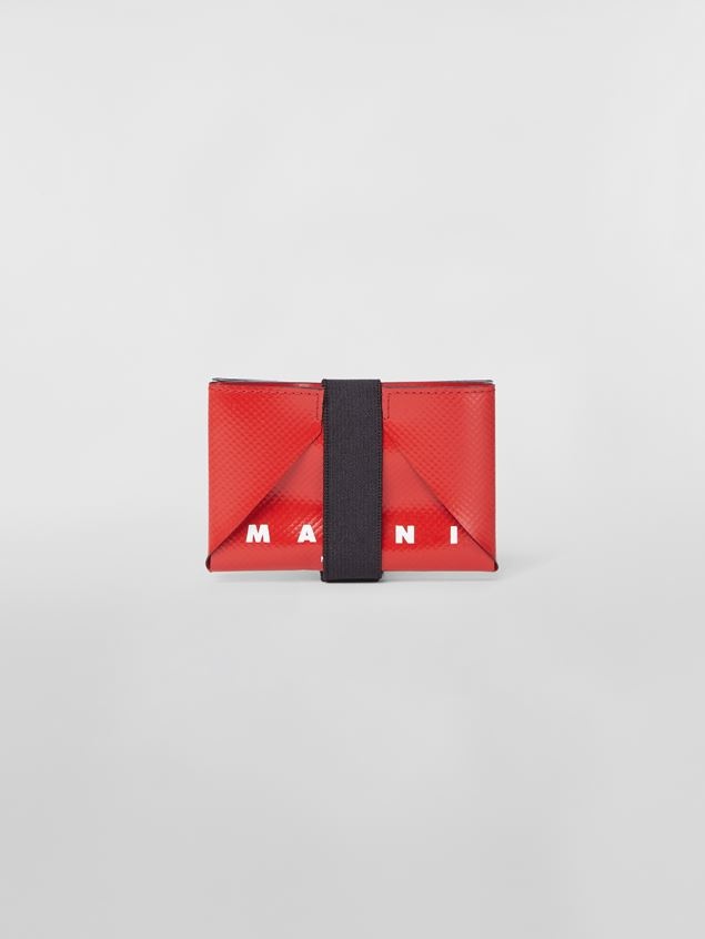 RED AND GRAY PVC ORIGAMI CREDIT CARD HOLDER 1