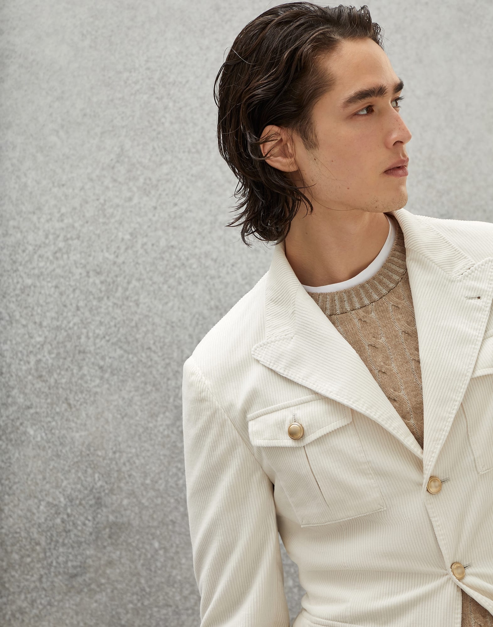 Sea Island Cotton corduroy deconstructed blazer with safari-style pockets - 3