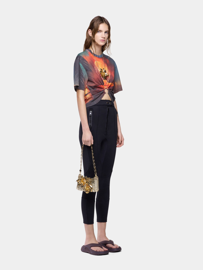 T-SHIRT IN FIREWORK-PRINTED COTTON WITH SIGNATURE PIERCING DETAIL 3