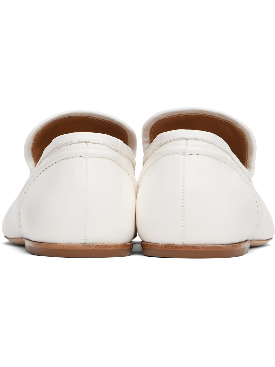 White Leather Loafers - 2