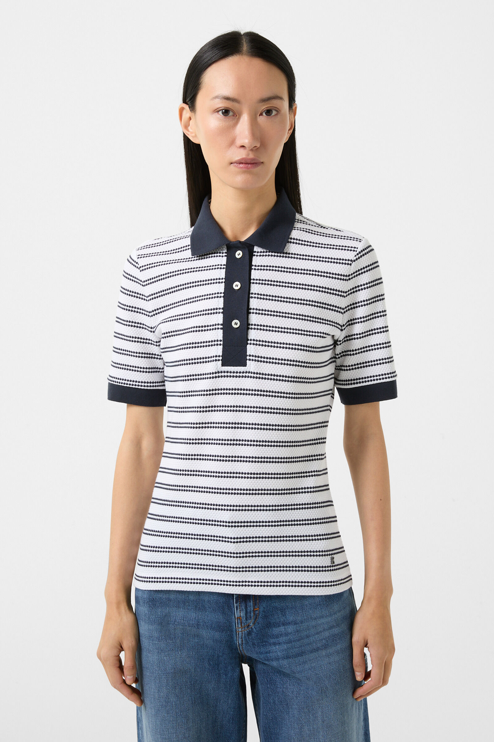 Wendy Polo shirt in Navy blue/White - 2