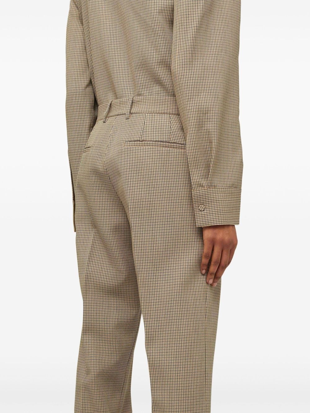check-pattern straight-leg trousers - 6