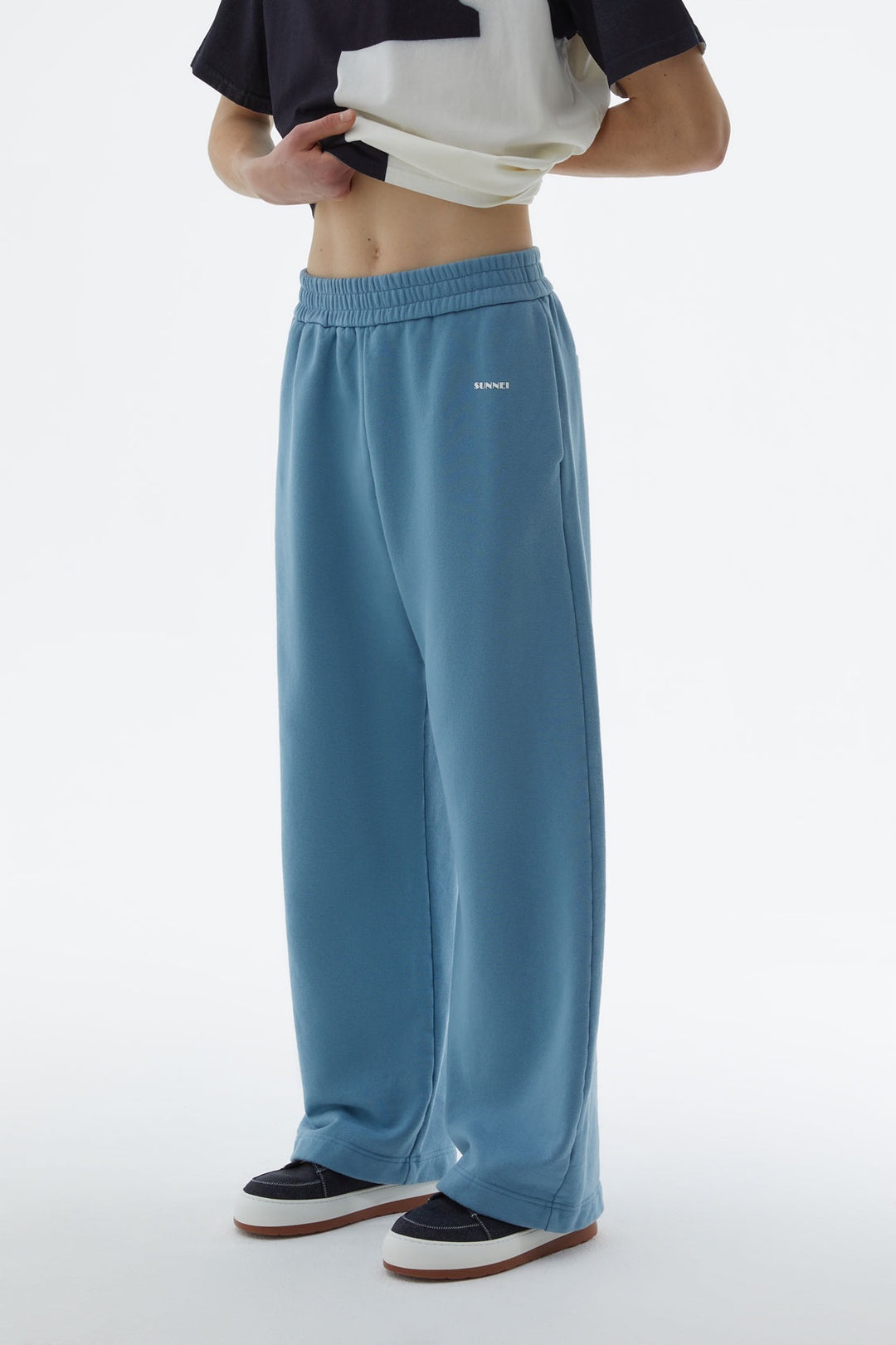 LIGHT BLUE ELASTIC PANTS - 3