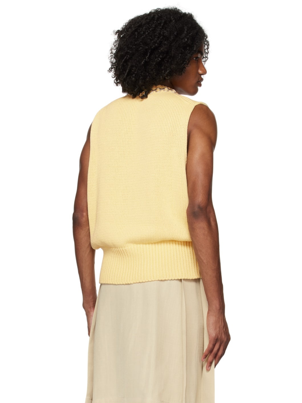 Yellow Crewneck Vest - 3