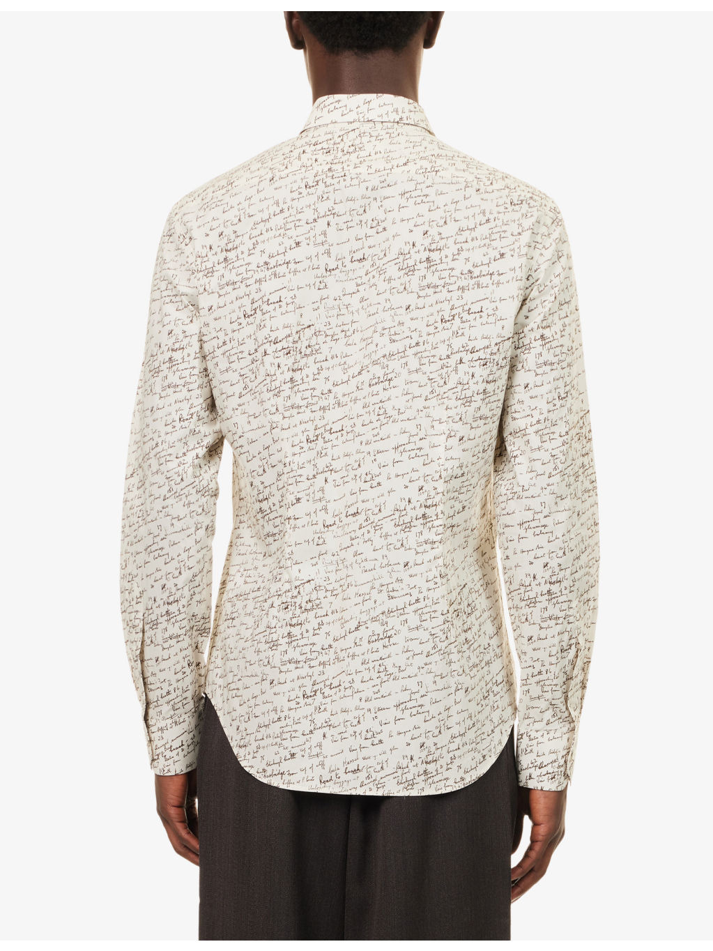 Writing-Print Slim-Fit Cotton-Poplin Shirt - 4