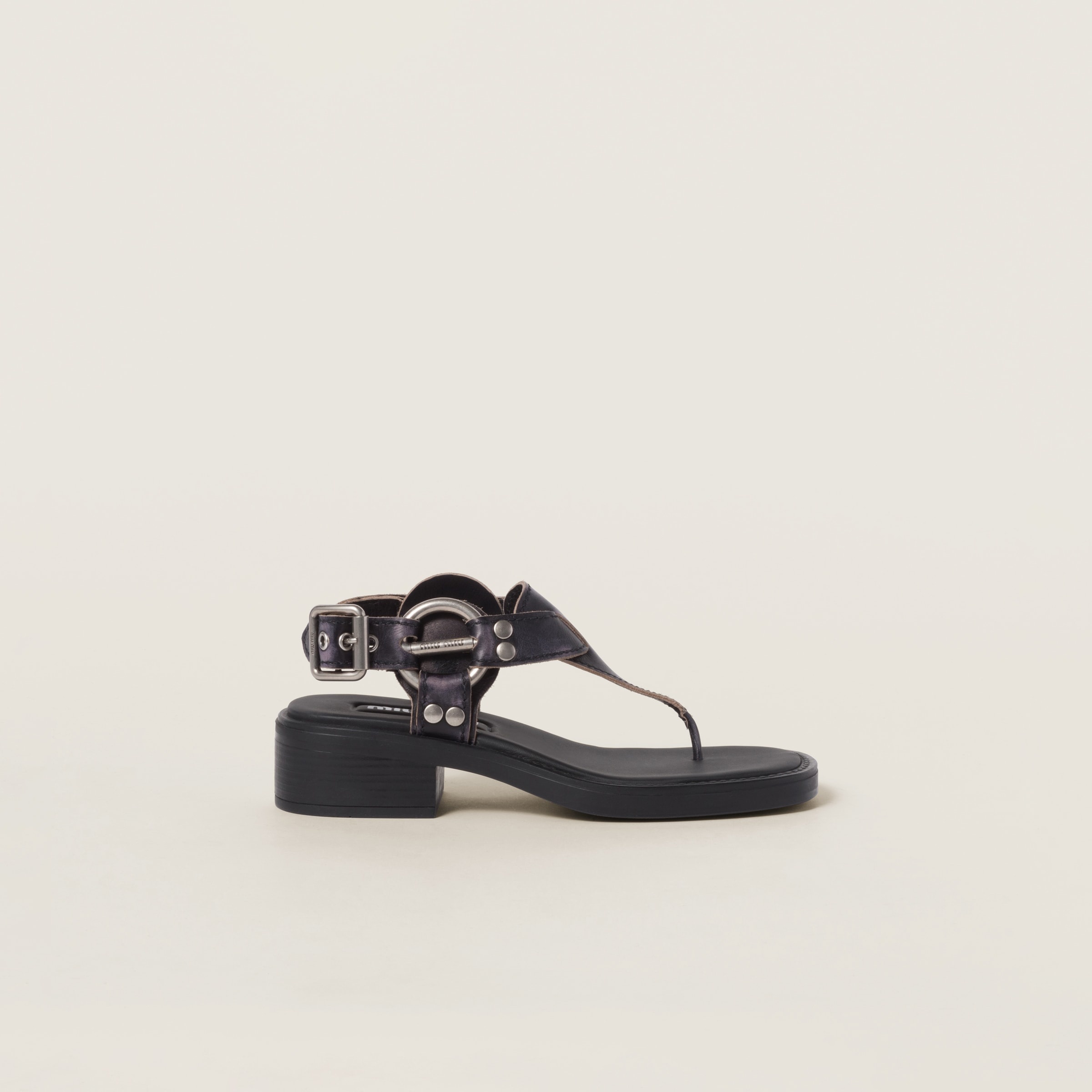 Bleached leather thong sandals - 2