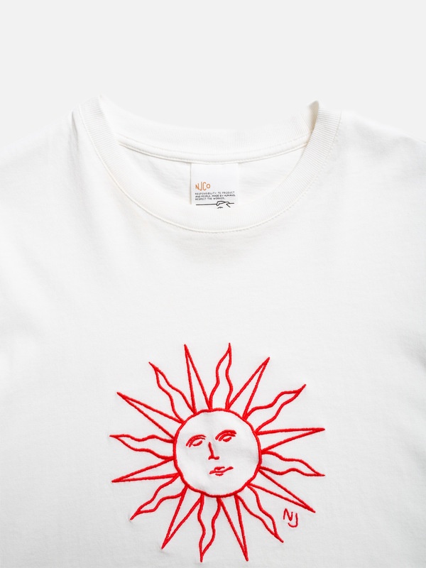 Joni Embroidery Sun T-Shirt Offwhite - 5