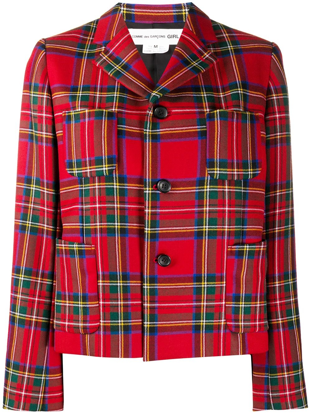 tartan pattern blazer - 1