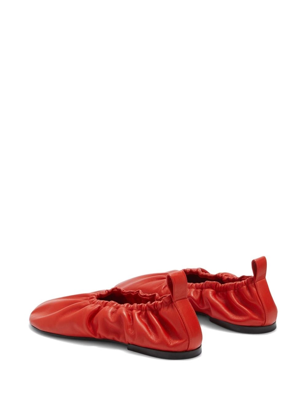 gathered-detail leather ballerina shoes - 3