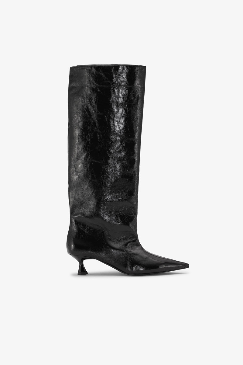 BLACK SOFT SLOUCHY HIGH SHAFT BOOTS 1