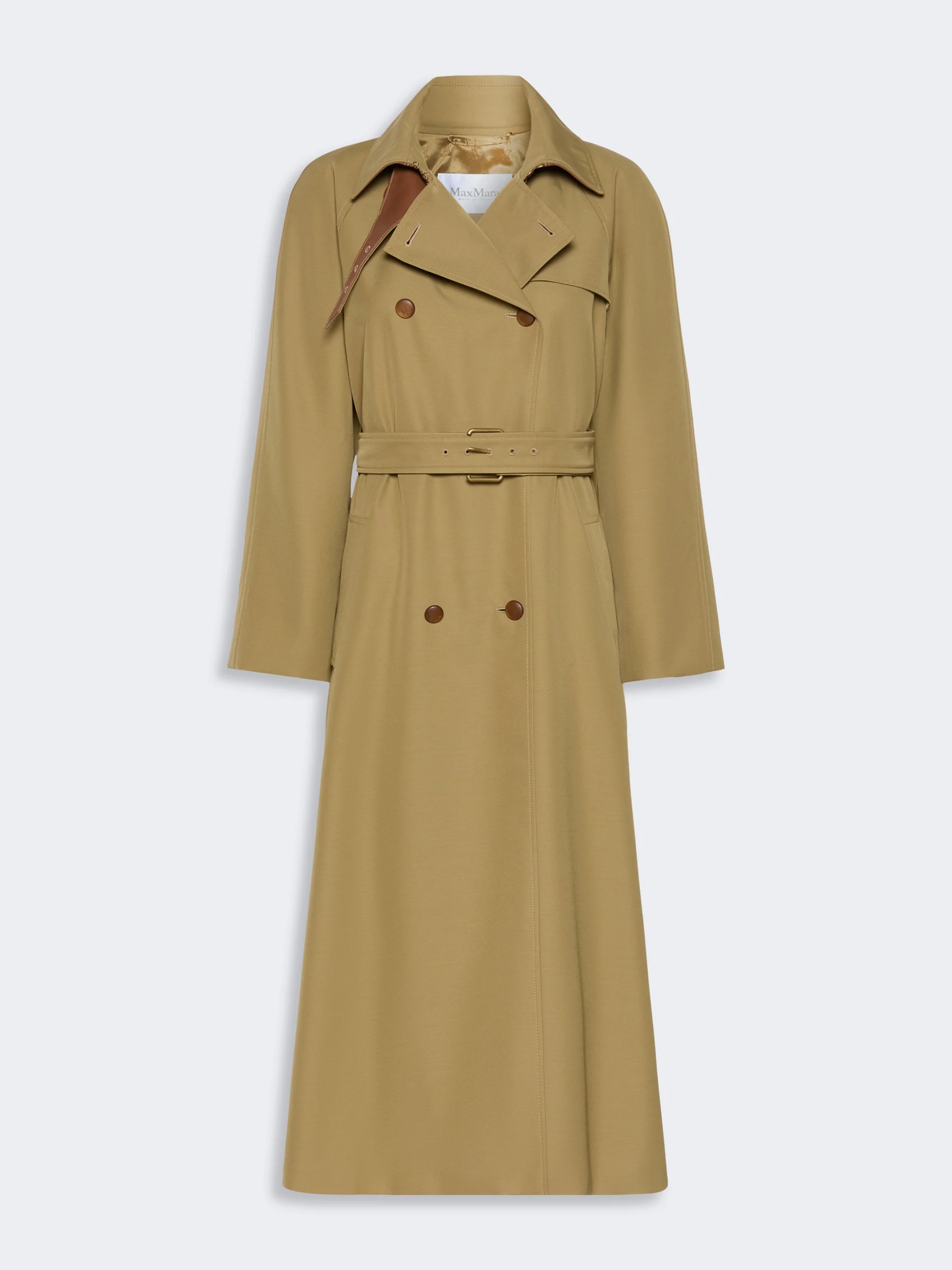 GIUSTO Water-repellent wool-blend gabardine trench coat - KAKI - 1