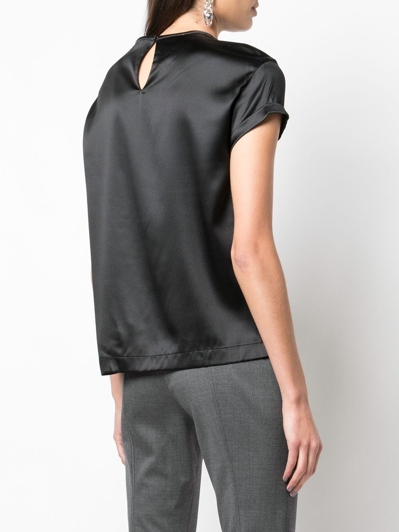 silk crew-neck T-shirt 4