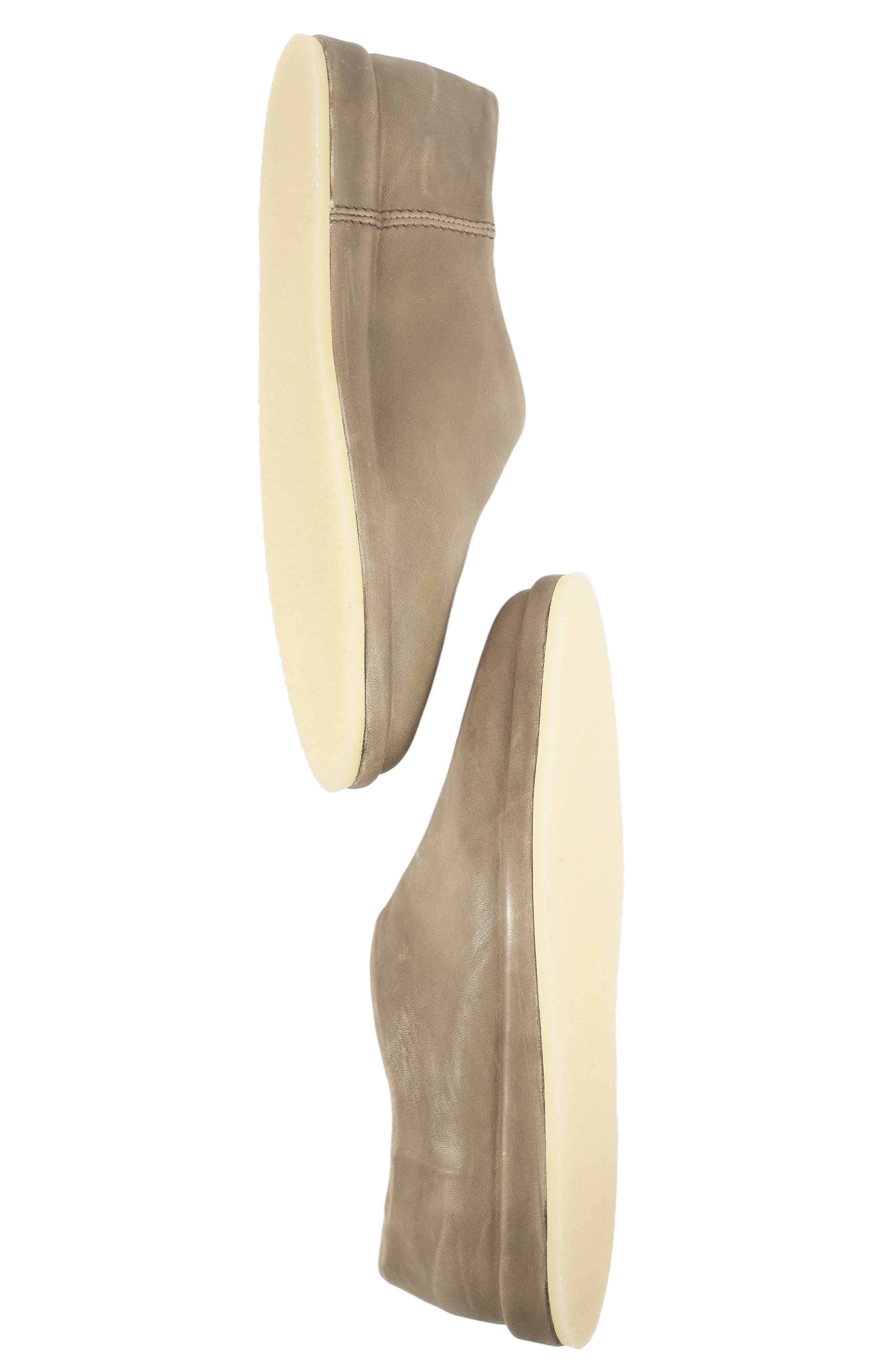 OLIVE LEATHER SLIPPERS - 5