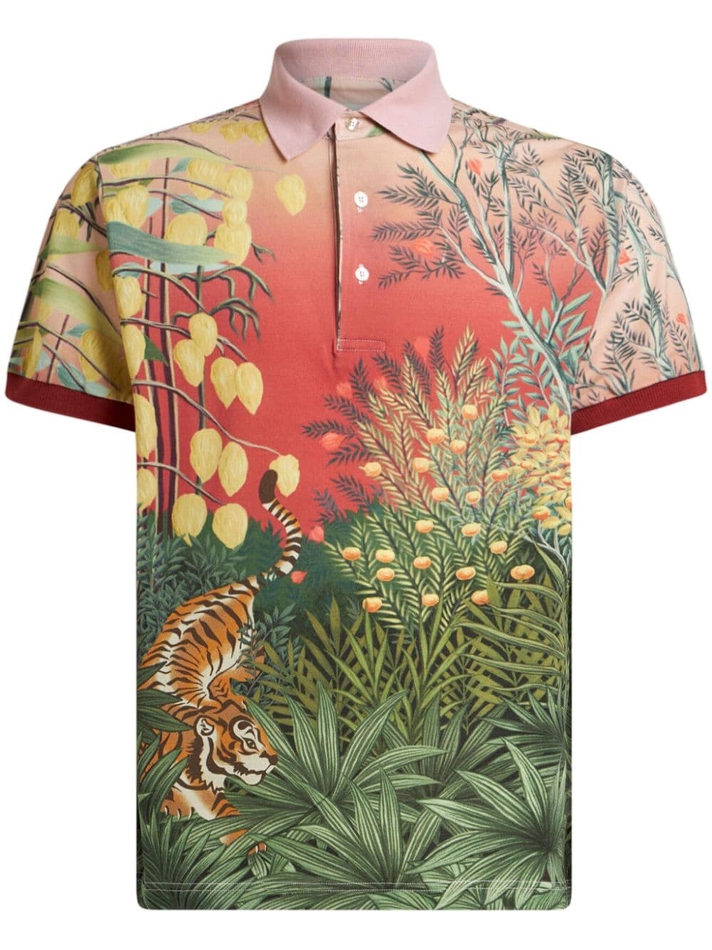 graphic-print ombrÃ© polo shirt - 1