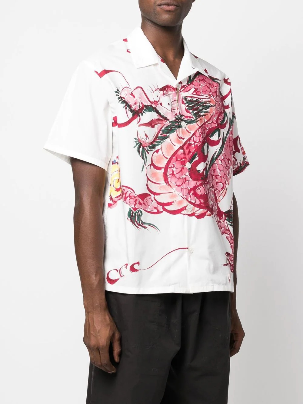 dragon-print cotton shirt - 3