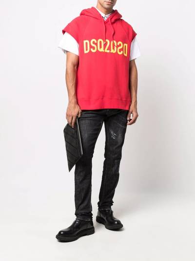 DSQUARED2 logo-print hoodie outlook