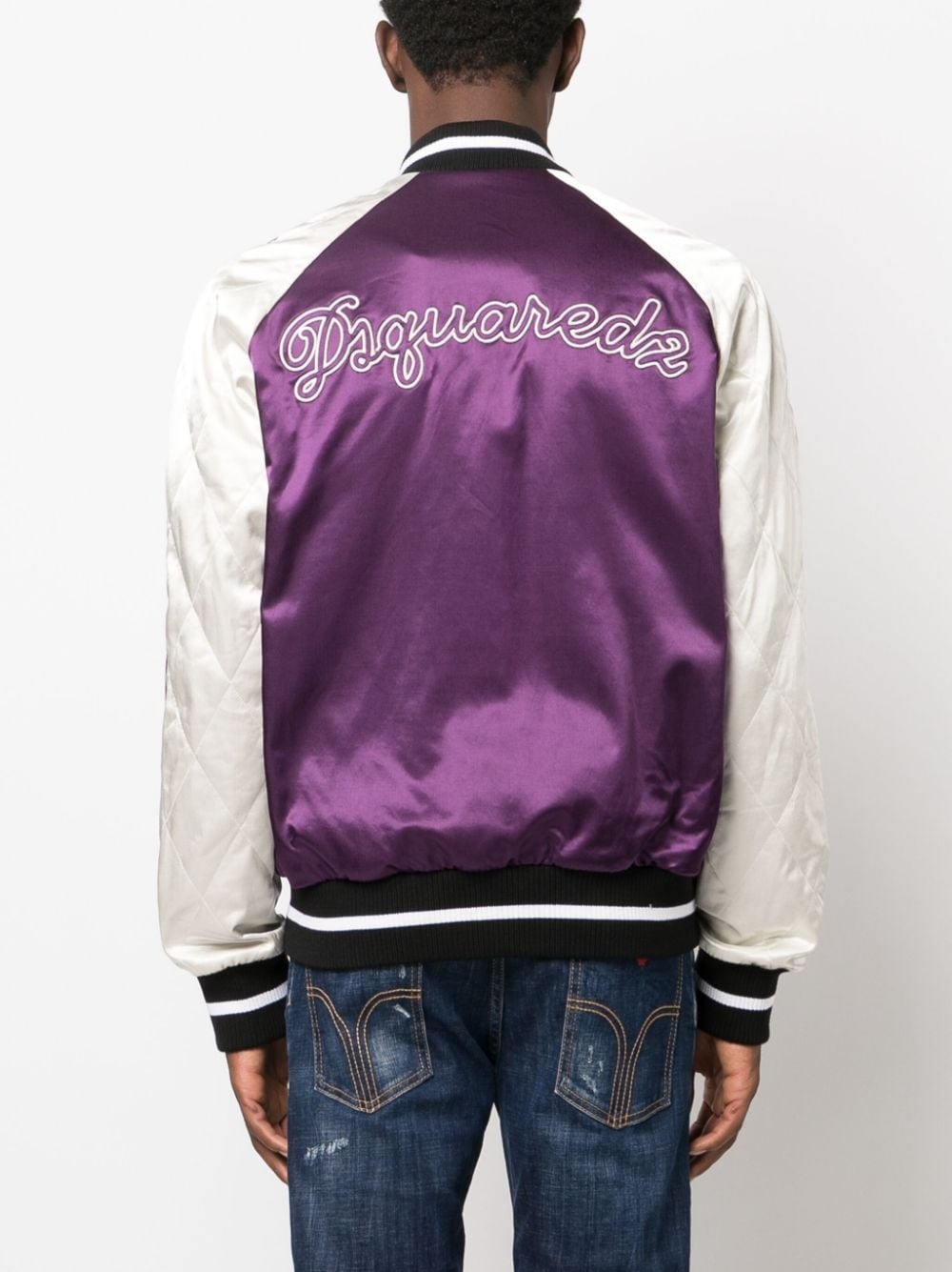 floral-embroidered bomber jacket - 4