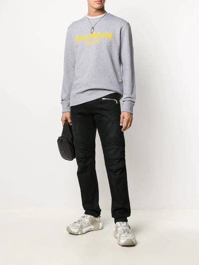 Balmain flocked logo sweatshirt outlook