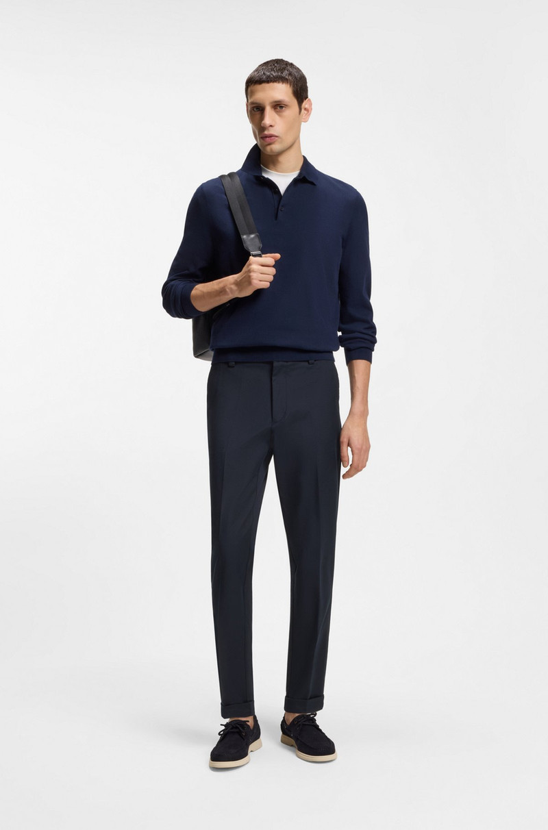 BOSS EASY-IRON MODERN-FIT TROUSERS IN COTTON-BLEND TWILL outlook