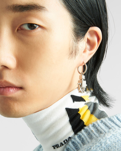 Prada Single earring with Robot Jewels pendant outlook