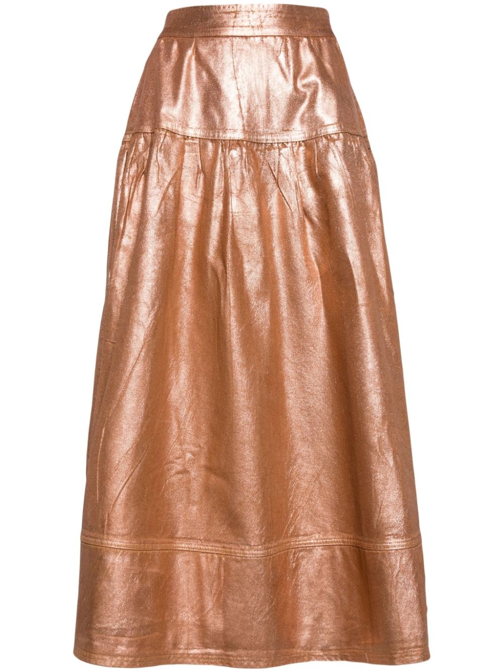 Astrid foiled-finish midi skirt - 1