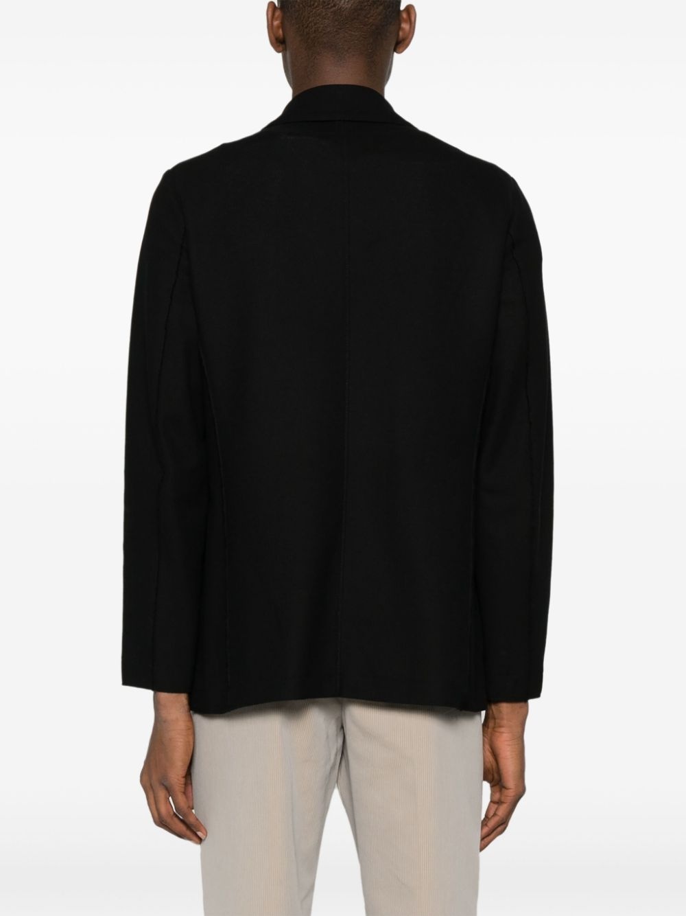 honeycomb-knit double-breasted blazer - 4
