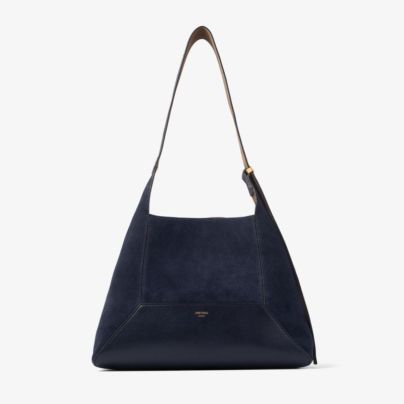 Diamond Hobo Medium Marine Suede Shoulder Bag 1