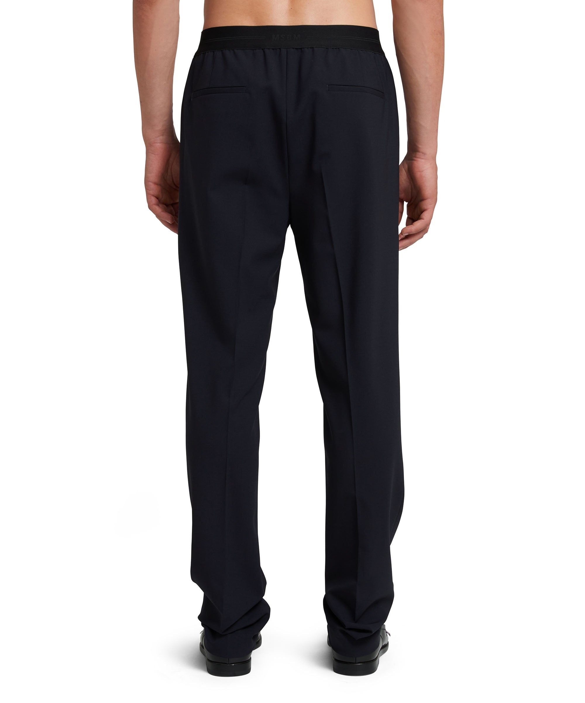 Fresh wool pants with logoed elastic waistband - 3